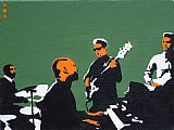 Pop art booker t & the mgs on green painting